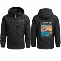 Thumbnail for Piper PA-28R Arrow III Stylish Jackets - Hooded Windbreaker - Poster - Black