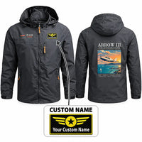 Thumbnail for Piper PA-28R Arrow III Stylish Jackets - Hooded Windbreaker - Poster + Name - Charcoal