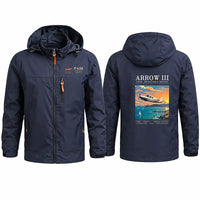 Thumbnail for Piper PA-28R Arrow III Stylish Jackets - Hooded Windbreaker - Poster - Navy Blue