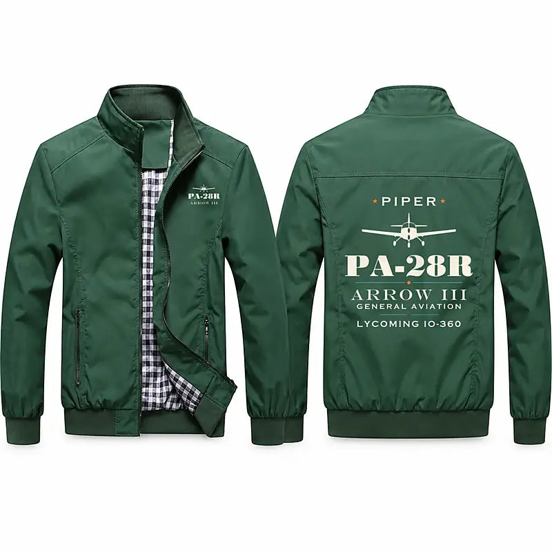Piper PA-28R Arrow III Stylish Jackets - Stand Collar - Heritage - Green