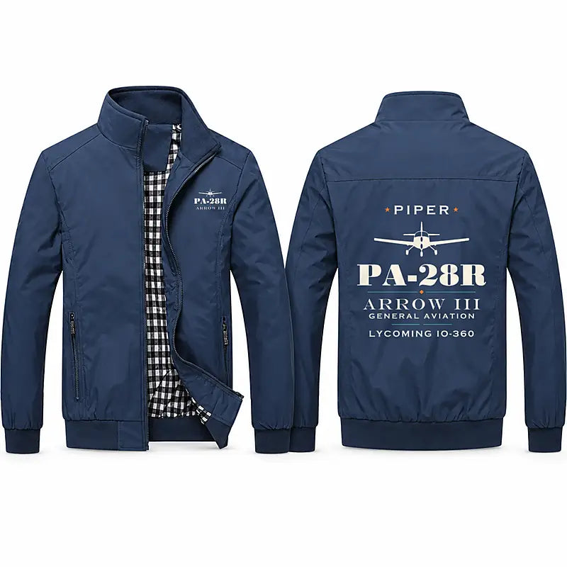 Piper PA-28R Arrow III Stylish Jackets - Stand Collar - Heritage - Navy Blue