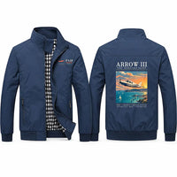 Thumbnail for Piper PA-28R Arrow III Stylish Jackets - Stand Collar - Poster - Navy Blue