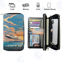Thumbnail for Piper PA-28R Arrow III Leather Wallets - Zip Long Wallet - 3D