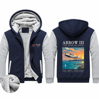 Thumbnail for Piper PA-28R Arrow III Zipped Sweatshirts - Poster - Navy & Gray