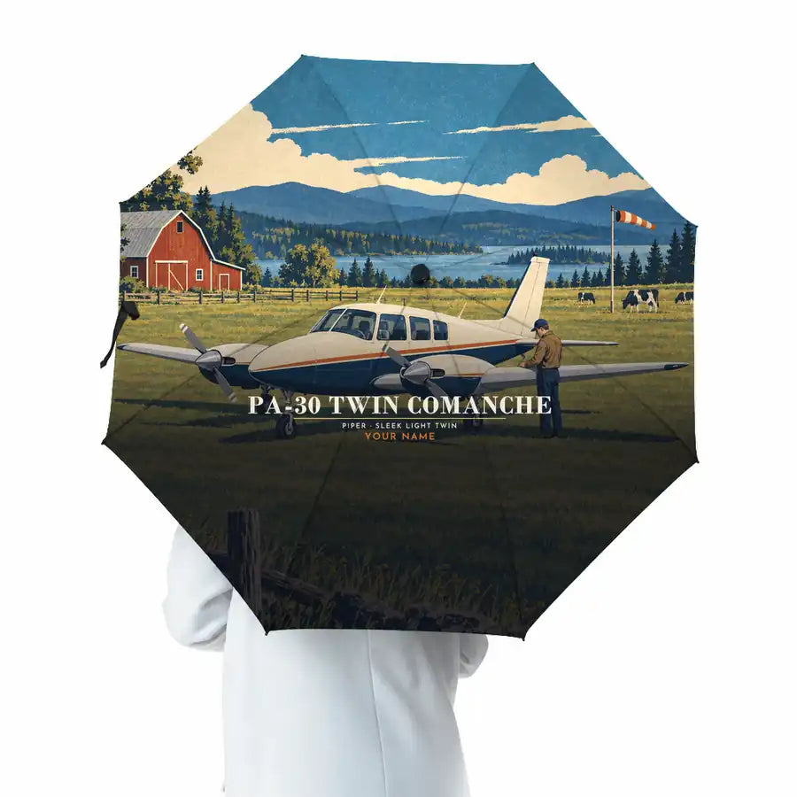 Piper PA-30 Twin Comanche - 3D + Name - Umbrella