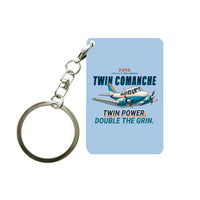 Thumbnail for Piper PA-30 Twin Comanche - Cartoon - Key Chain - Light Blue