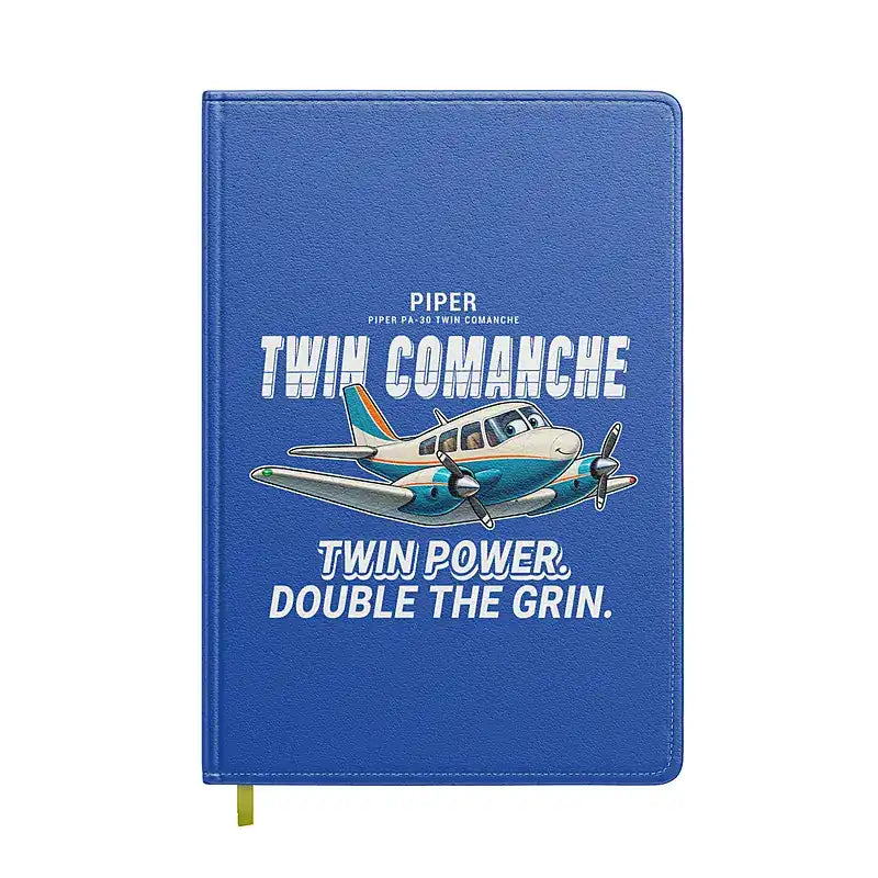 Piper PA-30 Twin Comanche - Cartoon - Notebook - Blue