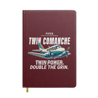 Thumbnail for Piper PA-30 Twin Comanche - Cartoon - Notebook - Dark Red