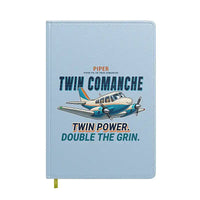 Thumbnail for Piper PA-30 Twin Comanche - Cartoon - Notebook - Light Blue