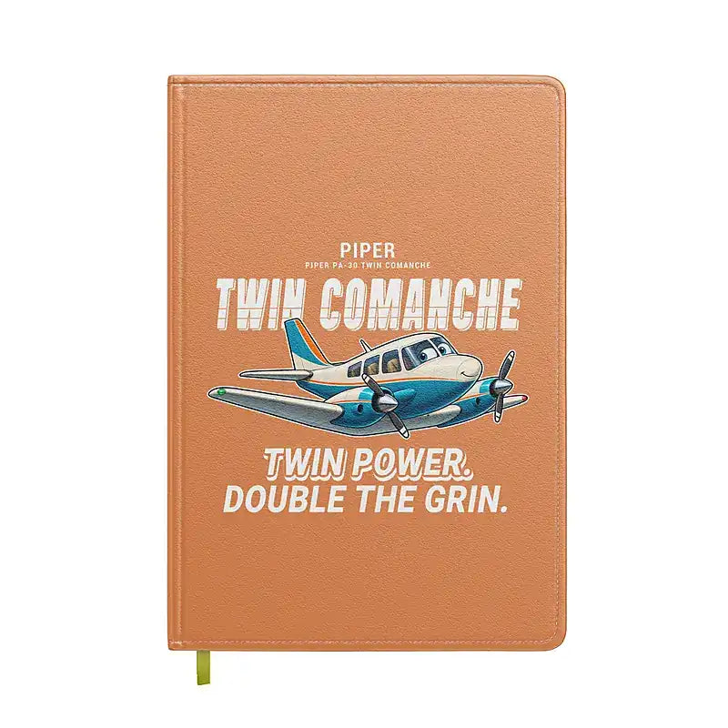Piper PA-30 Twin Comanche - Cartoon - Notebook - Orange