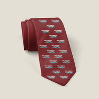 Thumbnail for Piper PA-30 Twin Comanche - Cartoon Pattern - Tie - Dark Red