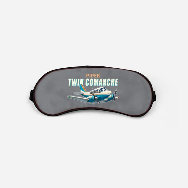 Piper PA-30 Twin Comanche - Cartoon - Sleep Mask - Gray