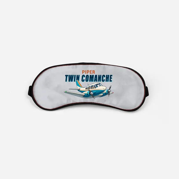 Piper PA-30 Twin Comanche - Cartoon - Sleep Mask - Light Gray