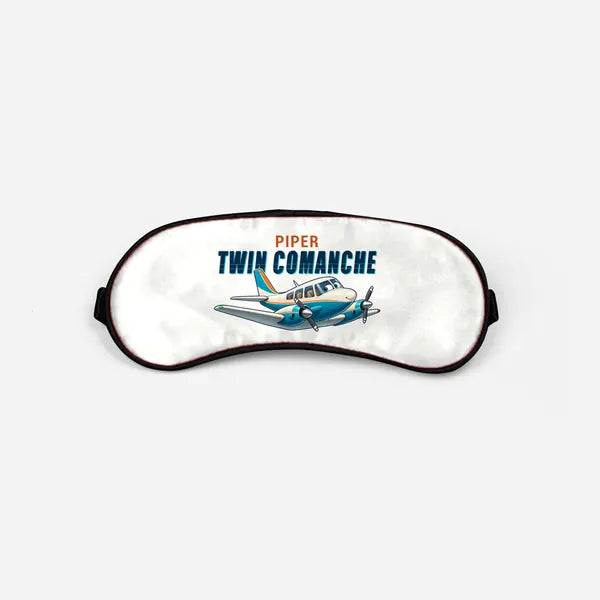 Piper PA-30 Twin Comanche - Cartoon - Sleep Mask - White
