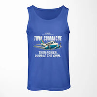Thumbnail for Piper PA-30 Twin Comanche - Cartoon - Tank Top - Blue