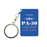 Thumbnail for Piper PA-30 Twin Comanche - Heritage + Name - Key Chain - Blue