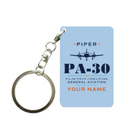 Thumbnail for Piper PA-30 Twin Comanche - Heritage + Name - Key Chain - Light Blue