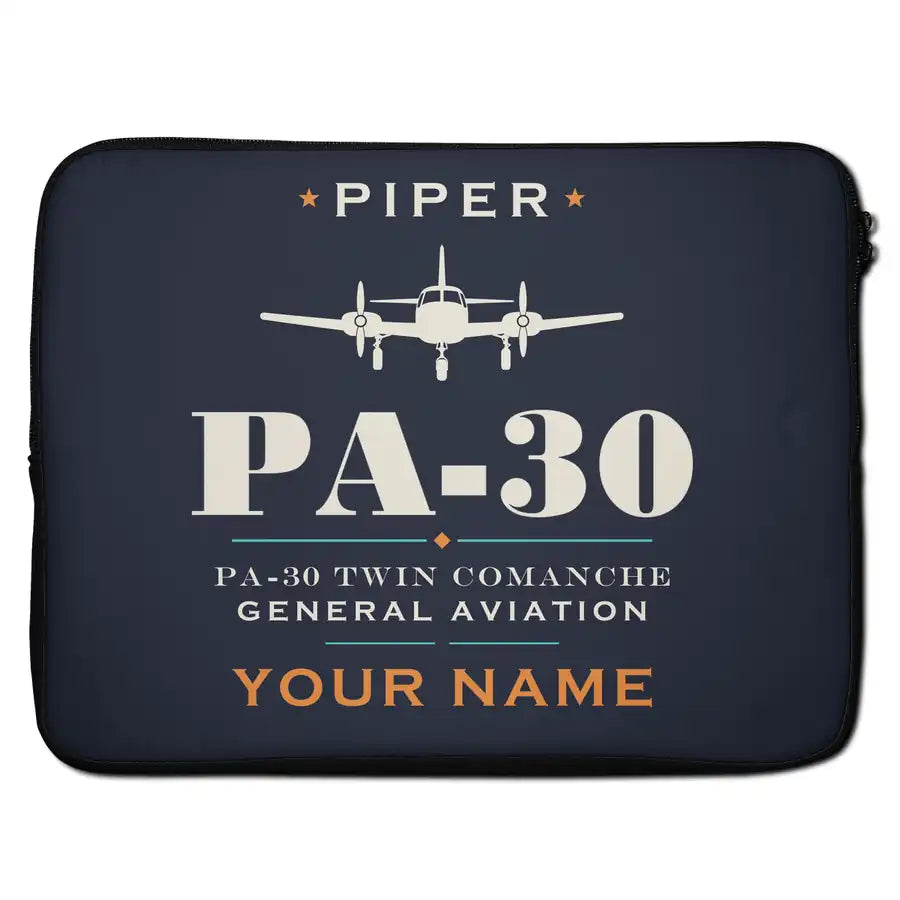 Piper PA-30 Twin Comanche - Heritage + Name - Laptop Sleeve