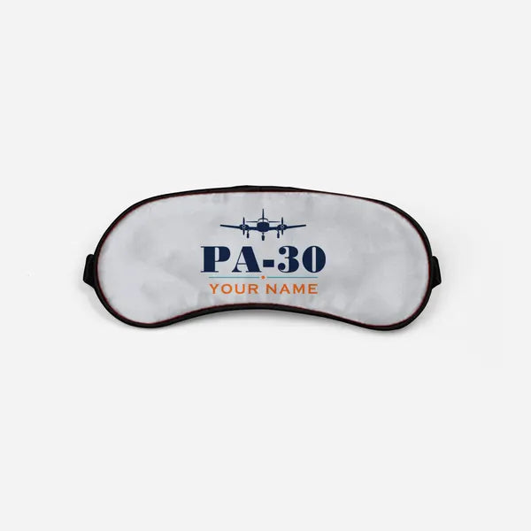 Piper PA-30 Twin Comanche - Heritage + Name - Sleep Mask - Light Gray