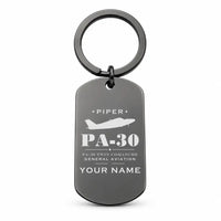Thumbnail for Piper PA-30 Twin Comanche - Key Chain - Heritage + Name - Black