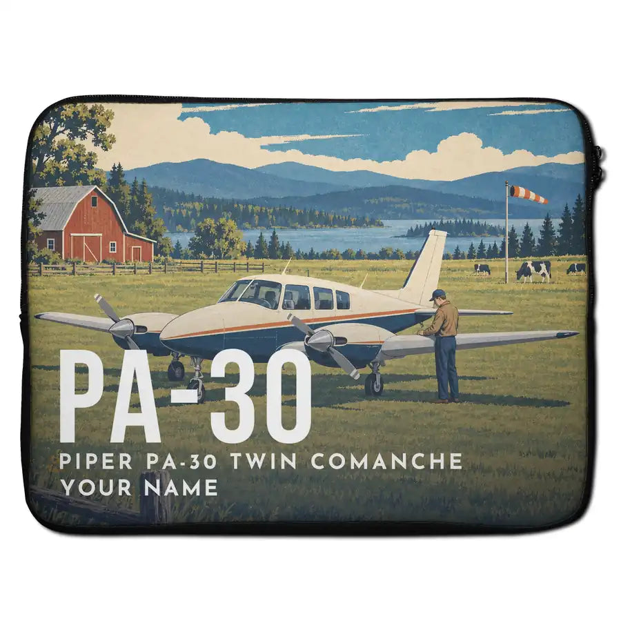 Piper PA-30 Twin Comanche - Laptop Sleeve + Name