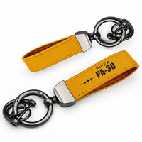 Thumbnail for Piper PA-30 Twin Comanche - Leather Key Chain - Horseshoe Buckle - Heritage - Yellow