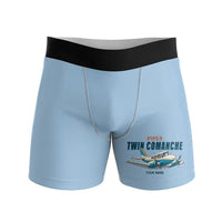 Thumbnail for Piper PA-30 Twin Comanche - Men Boxers - Cartoon + Name - Light Blue