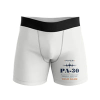Thumbnail for Piper PA-30 Twin Comanche - Men Boxers - Heritage + Name - White