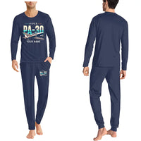 Thumbnail for Piper PA-30 Twin Comanche - Men Pajamas - Original Chest + Name - Navy Blue