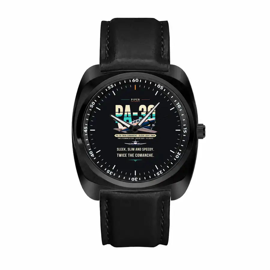 Piper PA-30 Twin Comanche - Original - Luxury Cushion - Black and Black Strap