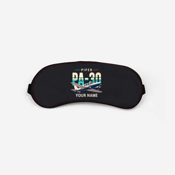 Piper PA-30 Twin Comanche - Original + Name - Sleep Mask - Black