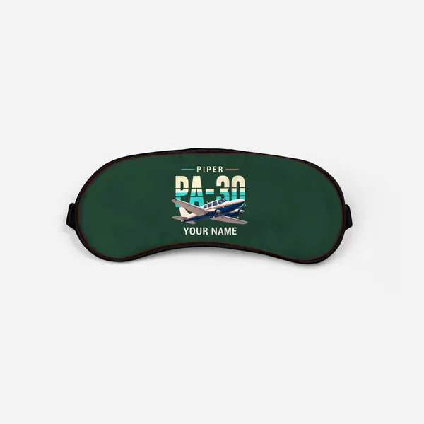 Piper PA-30 Twin Comanche - Original + Name - Sleep Mask - Dark Green