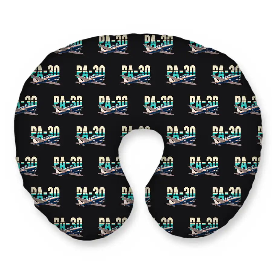 Piper PA-30 Twin Comanche - Original Seamless - Travel Pillow - Black