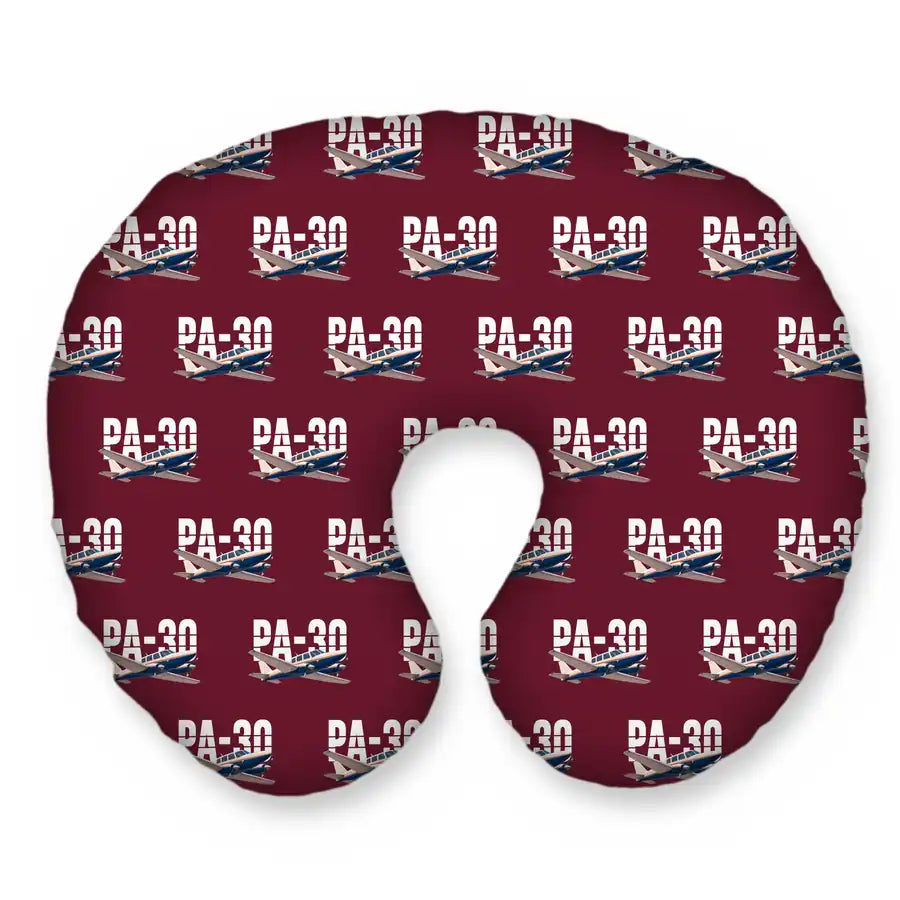 Piper PA-30 Twin Comanche - Original Seamless - Travel Pillow - Burgundy