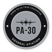 Thumbnail for Piper PA-30 Twin Comanche Patches - Circle - Black Silver