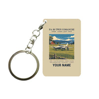 Thumbnail for Piper PA-30 Twin Comanche - Poster + Name - Key Chain - Beige