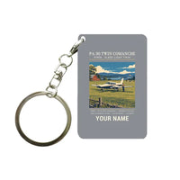 Thumbnail for Piper PA-30 Twin Comanche - Poster + Name - Key Chain - Gray