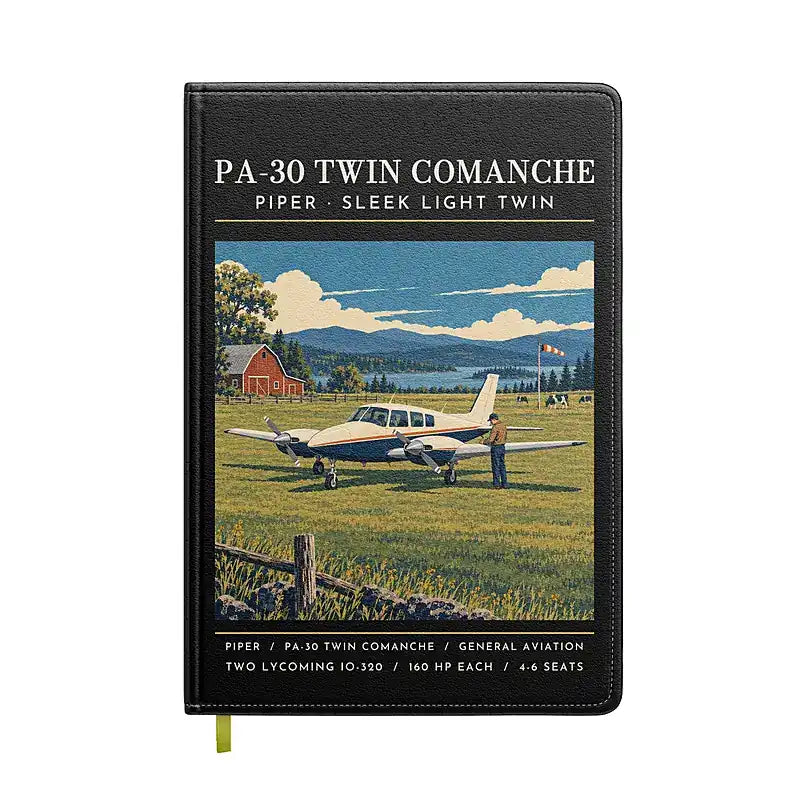 Piper PA-30 Twin Comanche - Poster - Notebook - Black
