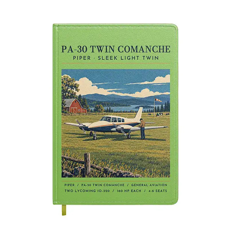 Piper PA-30 Twin Comanche - Poster - Notebook - Light Green