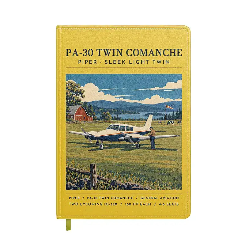 Piper PA-30 Twin Comanche - Poster - Notebook - Yellow