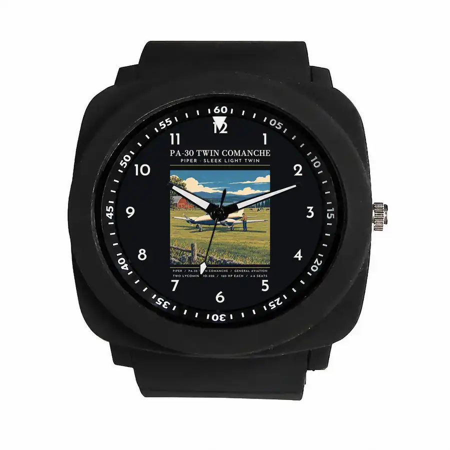 Piper PA-30 Twin Comanche - Poster - Rubber Strap - Black