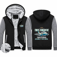 Thumbnail for Piper PA-30 Twin Comanche Zipped Sweatshirts - Cartoon - Black & Gray