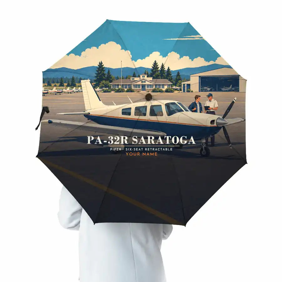 Piper PA-32R Saratoga - 3D + Name - Umbrella