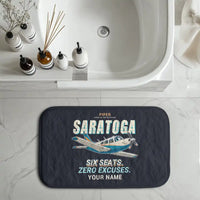 Thumbnail for Piper PA-32R Saratoga - Cartoon + Name - Bath Mat
