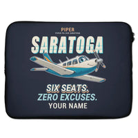 Thumbnail for Piper PA-32R Saratoga - Cartoon + Name - Laptop Sleeve