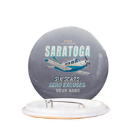 Thumbnail for Piper PA-32R Saratoga - Cartoon + Name - Pin - Gray