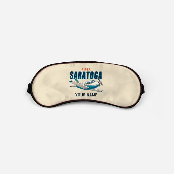 Piper PA-32R Saratoga - Cartoon + Name - Sleep Mask - Beige