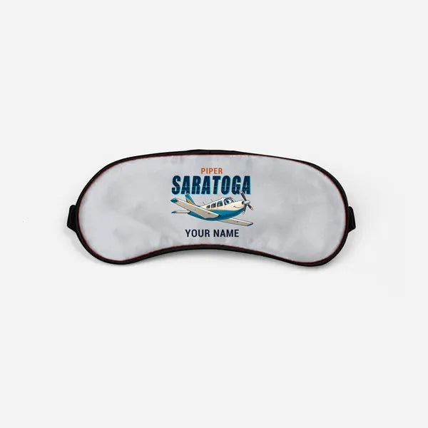 Piper PA-32R Saratoga - Cartoon + Name - Sleep Mask - Light Gray