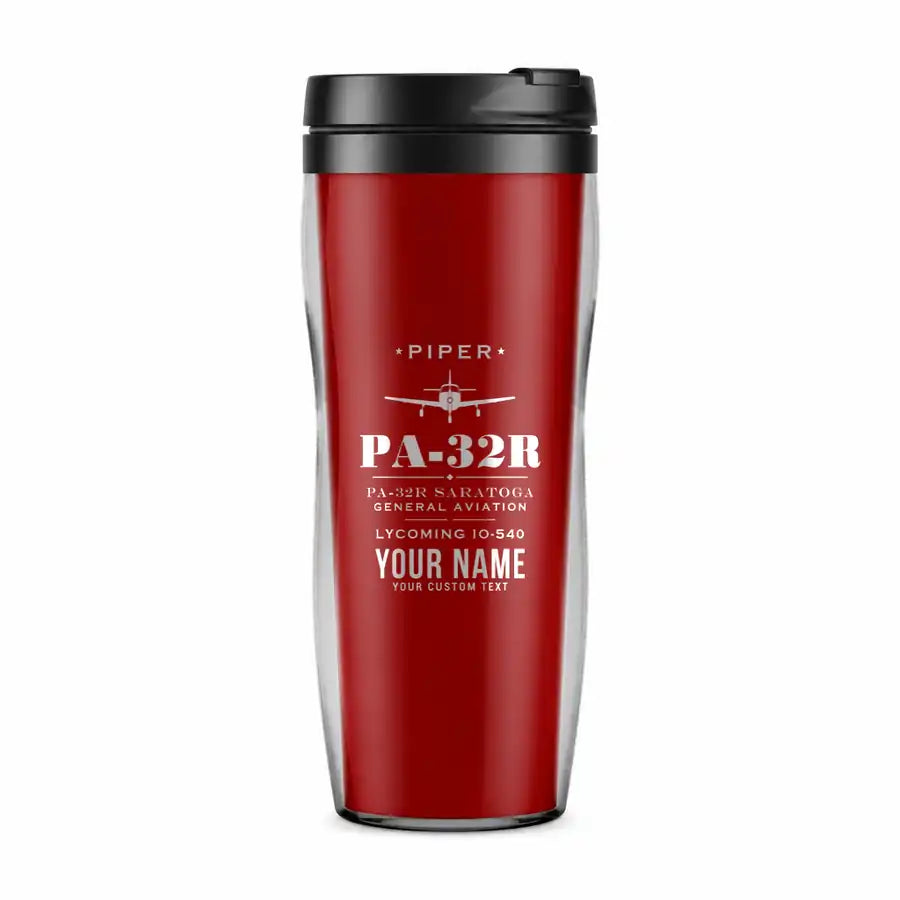 Piper PA-32R Saratoga - Heritage + Name - Plastic (No Holder) - Red