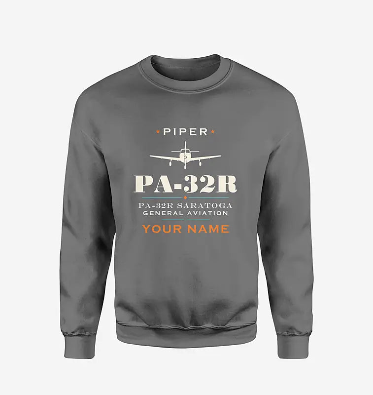 Piper PA-32R Saratoga - Heritage + Name - Sweatshirt - Gray